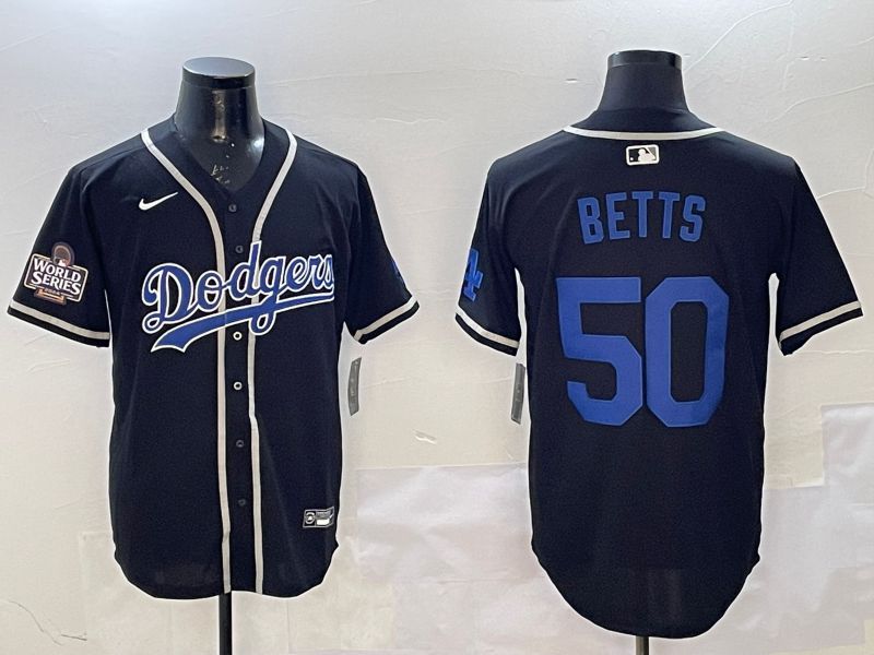 Men Los Angeles Dodgers #50 Betts Black Fashion Game 2025 Nike MLB Jersey style 7->los angeles dodgers->MLB Jersey
